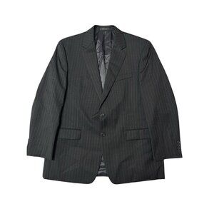 Lauren Ralph Lauren Blazer Jacket Men's 43R Black Pinstripe Two Button Wool